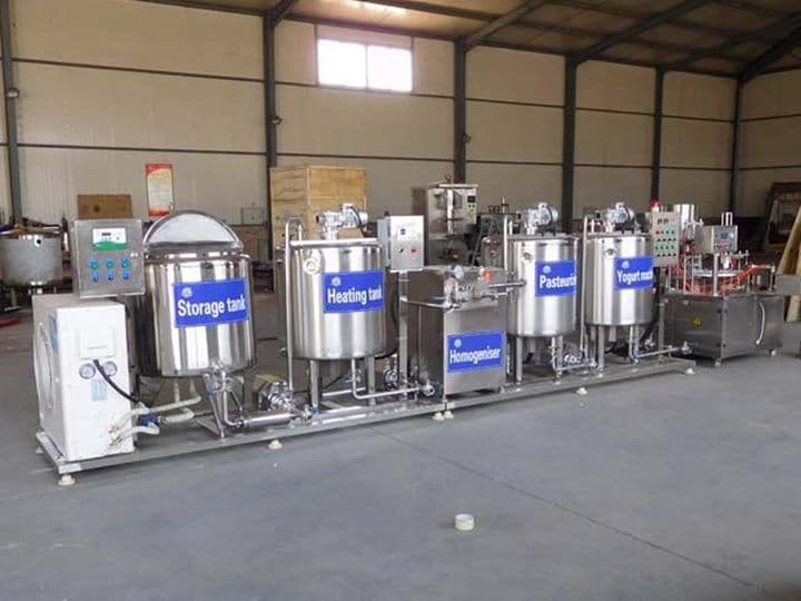 Why use the milk pasteurizer in a small-scale yogurt production line?